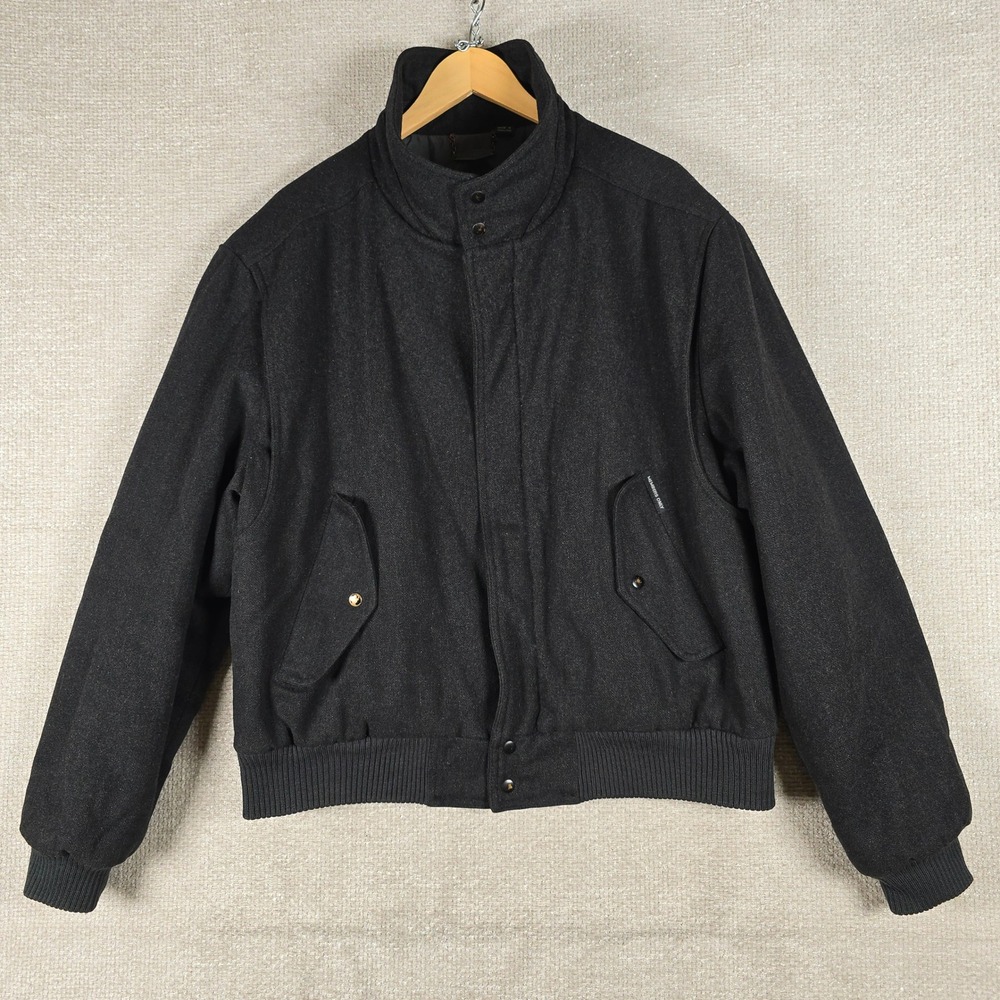 Vintage Members Only Europe Craft Wool Jacket Mens 46 XL Charcoal Gray Bomber